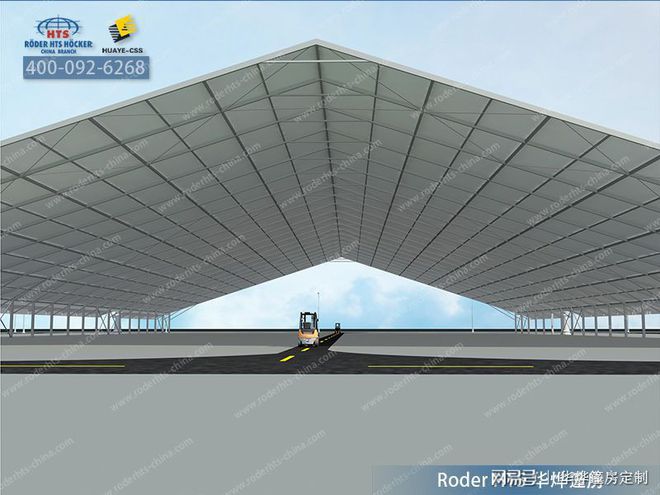 越来越多的企业不再考虑建造固定建筑而选择大型仓库帐篷式房屋(图3)
