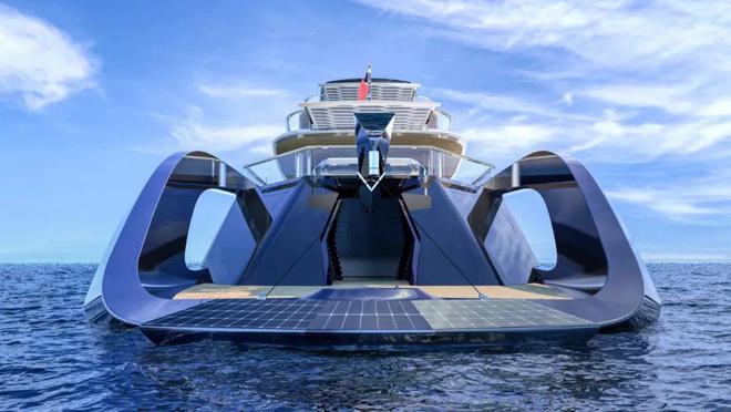 觉醒号：利用太阳能和波浪能的80米环保游艇概念设计(图4)