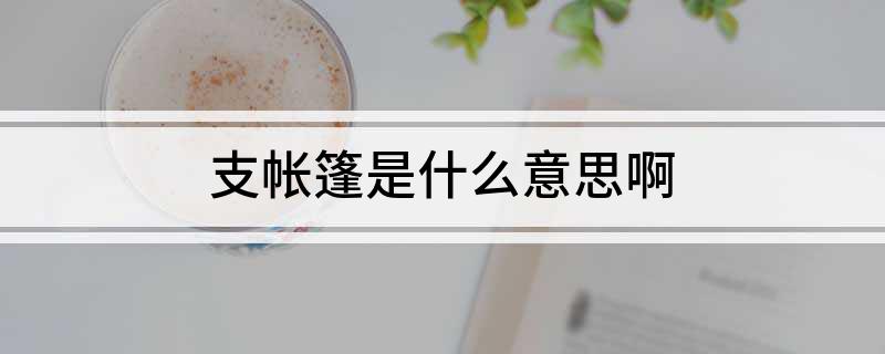 支帐篷是什么意思啊(图1)
