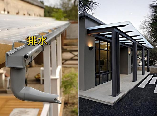 门前遮阳平顶out啦微调弧度不积水还提升视觉高级感！(图7)