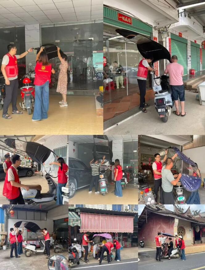 向安全隐患“亮剑”！靖圆镇村办草前村掀起遮阳篷（伞）拆除行动(图2)