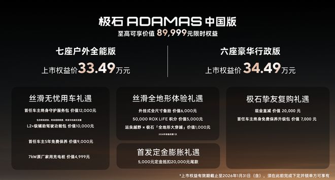 全地形豪华SUV极石ADAMAS中国版上市权益价3349万起(图2)